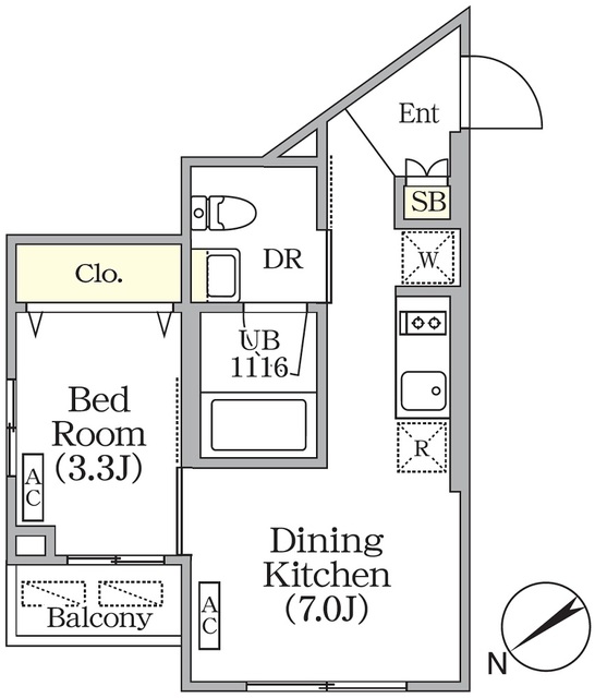 ユーレジデンス目黒東山 305号室の間取り図